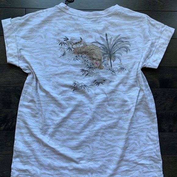 All Saints White Short Sleeve Tee with Tiger 🐅 Design - Picture 1 of 9